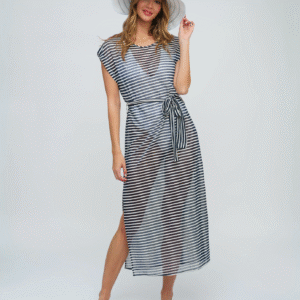 Beach Cover‑Up Maxi Dress - navy