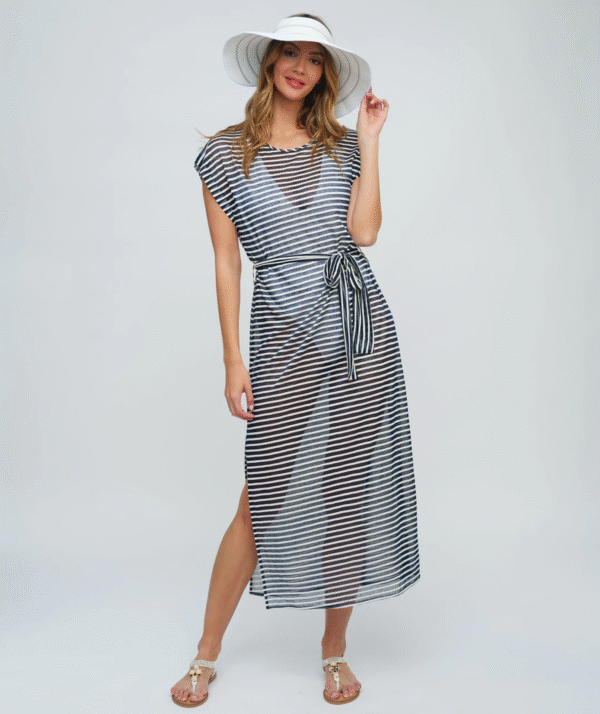 Beach Cover‑Up Maxi Dress - navy