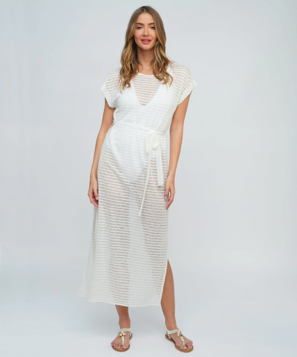 Beach Cover‑Up Maxi Dress white